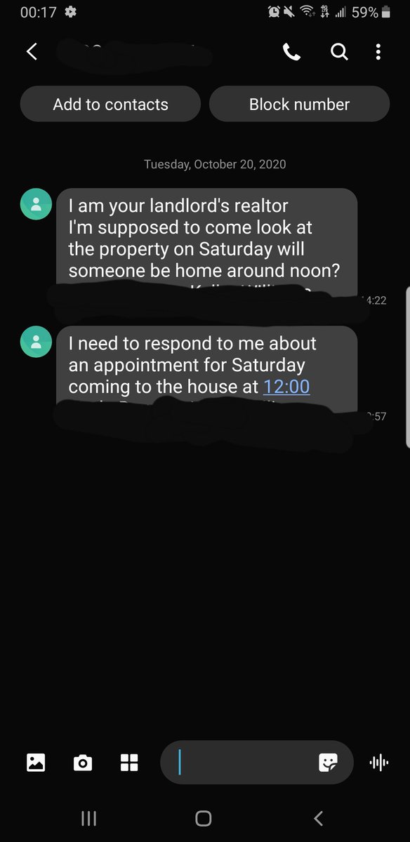 UPDATES: The LL made good on her threat to have a realtor contact us. Each of us has recieved at least 2 texts requesting access to our home. Then of course "asserting" that she will just come in. Cus you no reply=consent right?