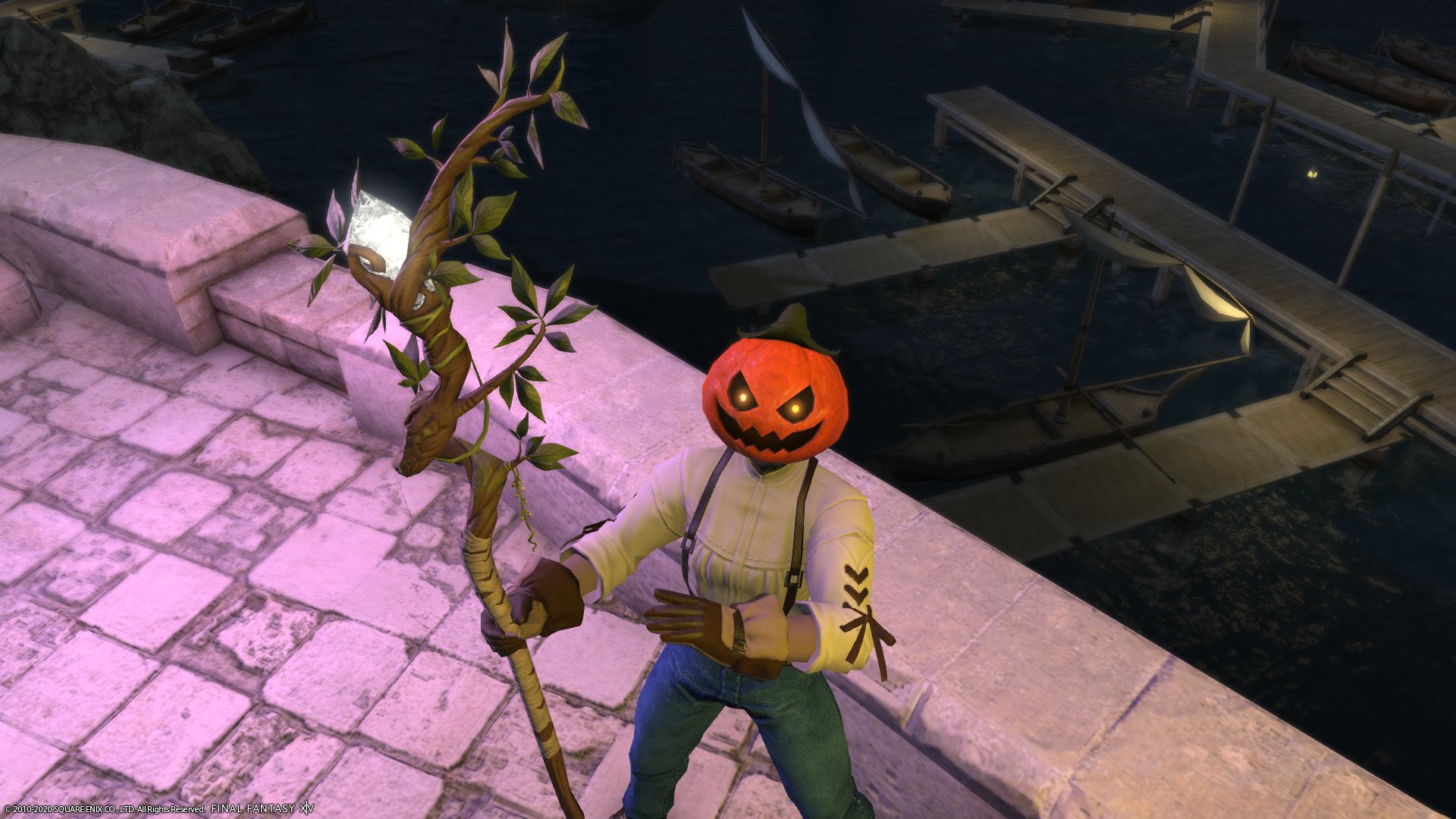 Logical Fal Cie This Particular Glamour Also Looks Very Spooky Holding Ingrimm My Relic Staff Ffxiv In Case You Were Curious I Am Wearing The Title Under The Moonlight To Really