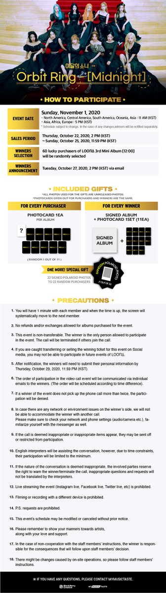 We’re excited to announce the Orbit Ring - [Midnight] event! 🎀

#Orbit, this is your chance to get a call from #LOONA! 📲

Join now for a chance to participate in this global video call event 🌕 mmt.fans/iHRT

#이달의소녀 #OrbitRing_Midnight #LOONA_GlobalVideoCall