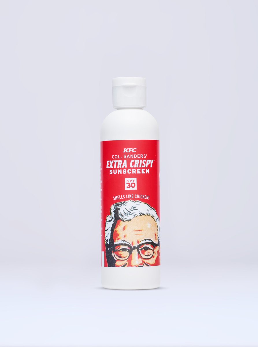 Gonna finish this thread off with something that ain’t food (although I guess that’s most of this list) but is actually an official KFC product. And somehow this isn’t even the worst thing on the list. KFC SCENTED SUNSCREEN