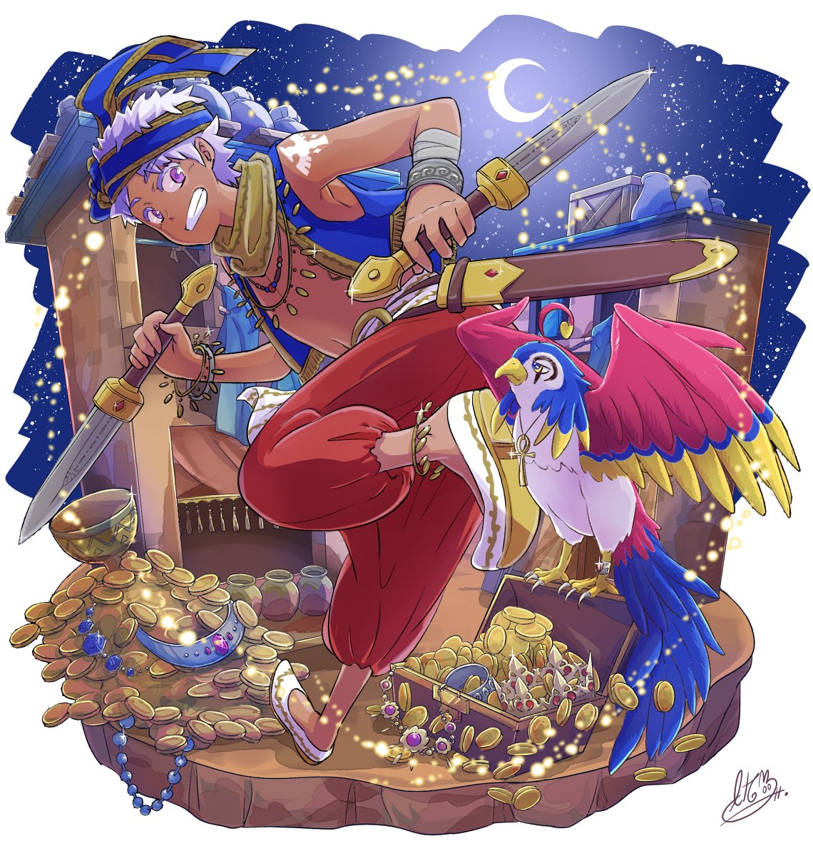 Ito 糸兎いと 密夜の盗人 アラド オリジナル 男の子 盗賊 少年 鳥 アラビアン T Co Ushhimuckn