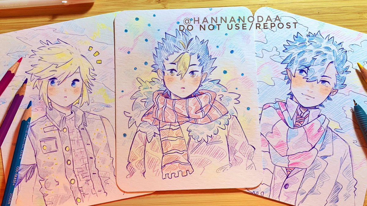 Patreon pen commissions all finished!! I love drawing scarves lol 