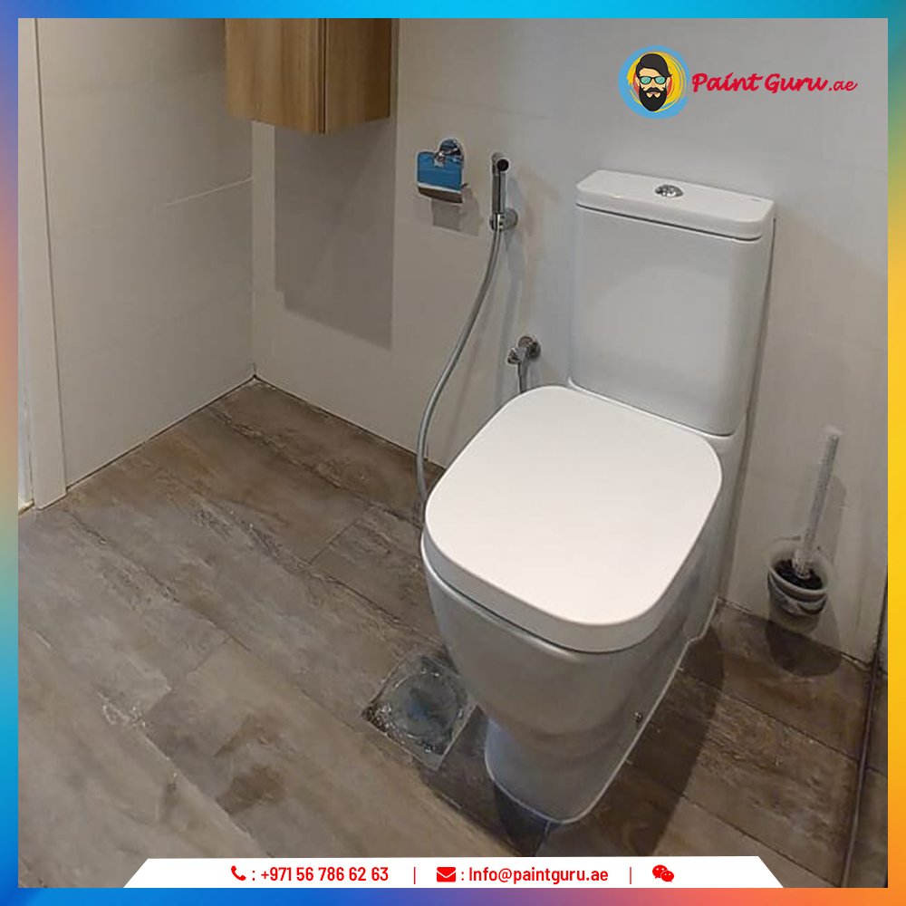 Bathroom Renovation Work. New ceiling with the exhaust. Also, Wet area and dry area in different Tiling. Get your Bathroom renovated, call PaintGuru +971567866263 Visit the website paintguru.ae to know more. #barhroomrenovation #renovationservices #homerenovation