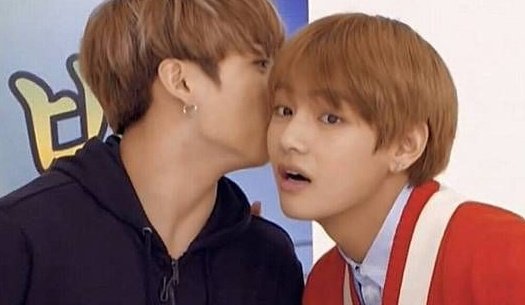 "jungkook seemed to be whispering to tae"