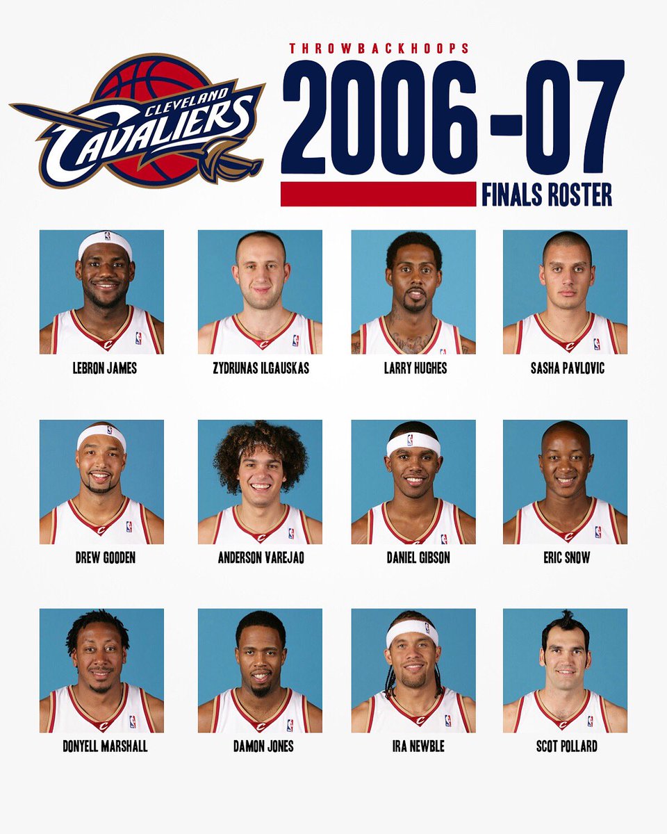 ThrowbackHoops's tweet photo. 2007 Cavaliers NBA Finals roster https://t.co/m1NJGoSeEt
