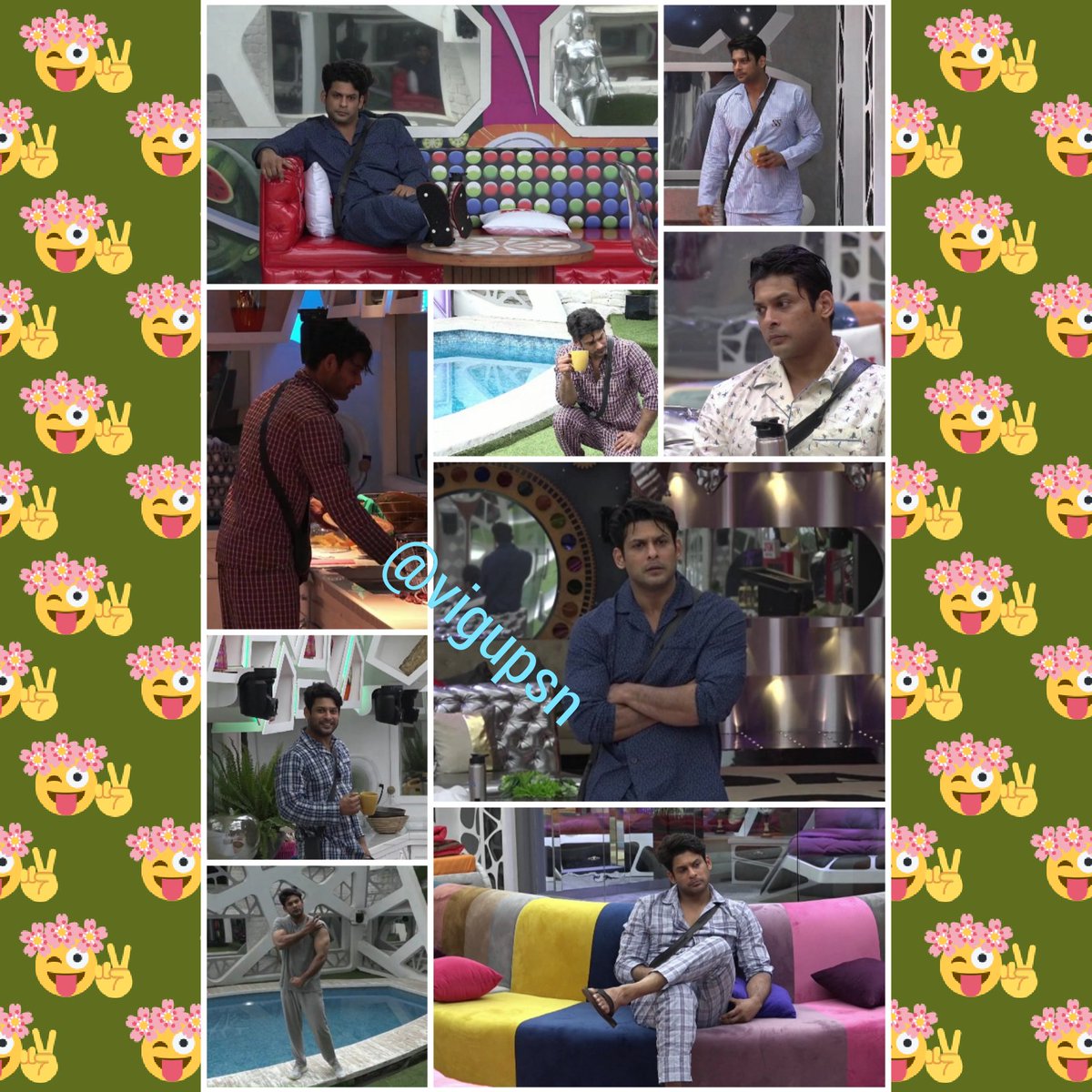 This time 1 interesting n a cute thing 2 watch was ur  @sidharth_shukla wonderful set of night suits...They were so different that r eyes struck on d suits when u wud sleep r workout r cut veggies...It was an ab scene paltega momentBb13 - grey shortsBB14 - night suit2/n