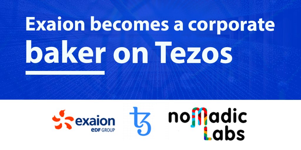 LabosNomades's tweet photo. The #Tezos network is growing! We are delighted to announce that #Exaion, subsidiary of @EDFofficiel, becomes corporate baker on @tezos. Nomadic Labs is proud to have supported them in this process. More info 👉 https://t.co/AuCOVfJRXV #EDFpulse #Blockchain #Tezos https://t.co/2QssyqEhCL