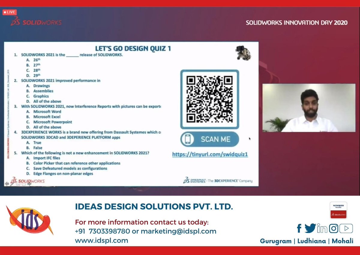 PunikaBamba's tweet photo. Answer and win prizes

Idspl Team!

#Idspl #IdsplTeam #SOLIDWORKSIndia #3DsIndia #SWX2021Launch #InnovationDay #VirtualEvent #SOLIDWORKS2021 #ValueAddedReseller #CAD #3DExperienceWorks #SOLIDWORKS #Design #Product #Mechanical #Engineering https://t.co/BZsEMSzR9o