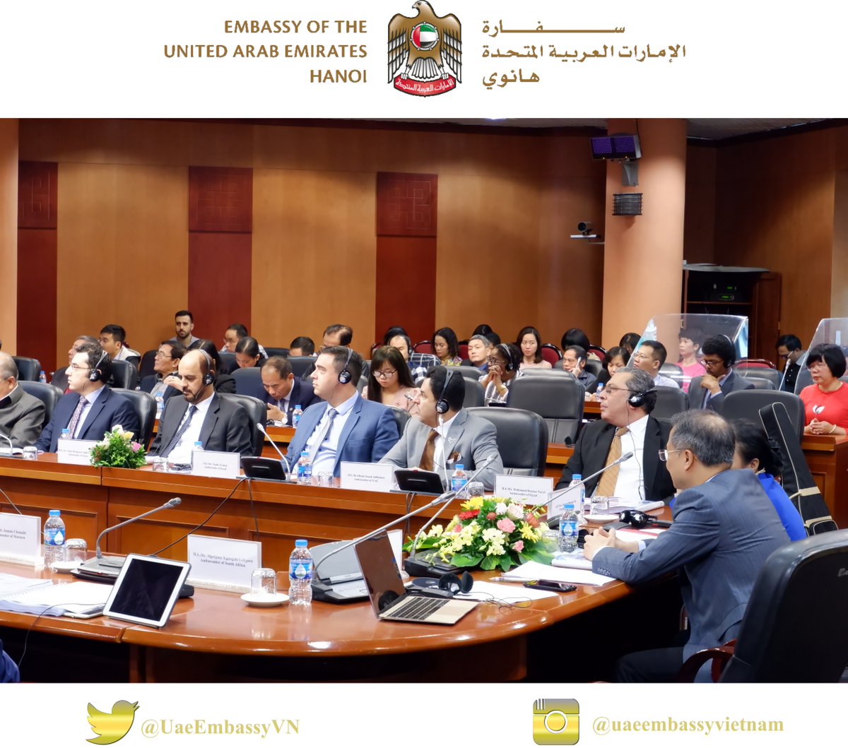 UaeEmbassyVN's tweet photo. H.E. Obaid Al Dhaheri, #UAE Ambassador to #Vietnam, participated in “The cooperation between Vietnam and Africa & Middle East 2011-2020 & prospects” conference, organized by Vietnam Academy of Social Sciences and Institute for Africa & Middle East studies.
@MoFAICUAE #VASS #IAMES https://t.co/3dtthYpPfz