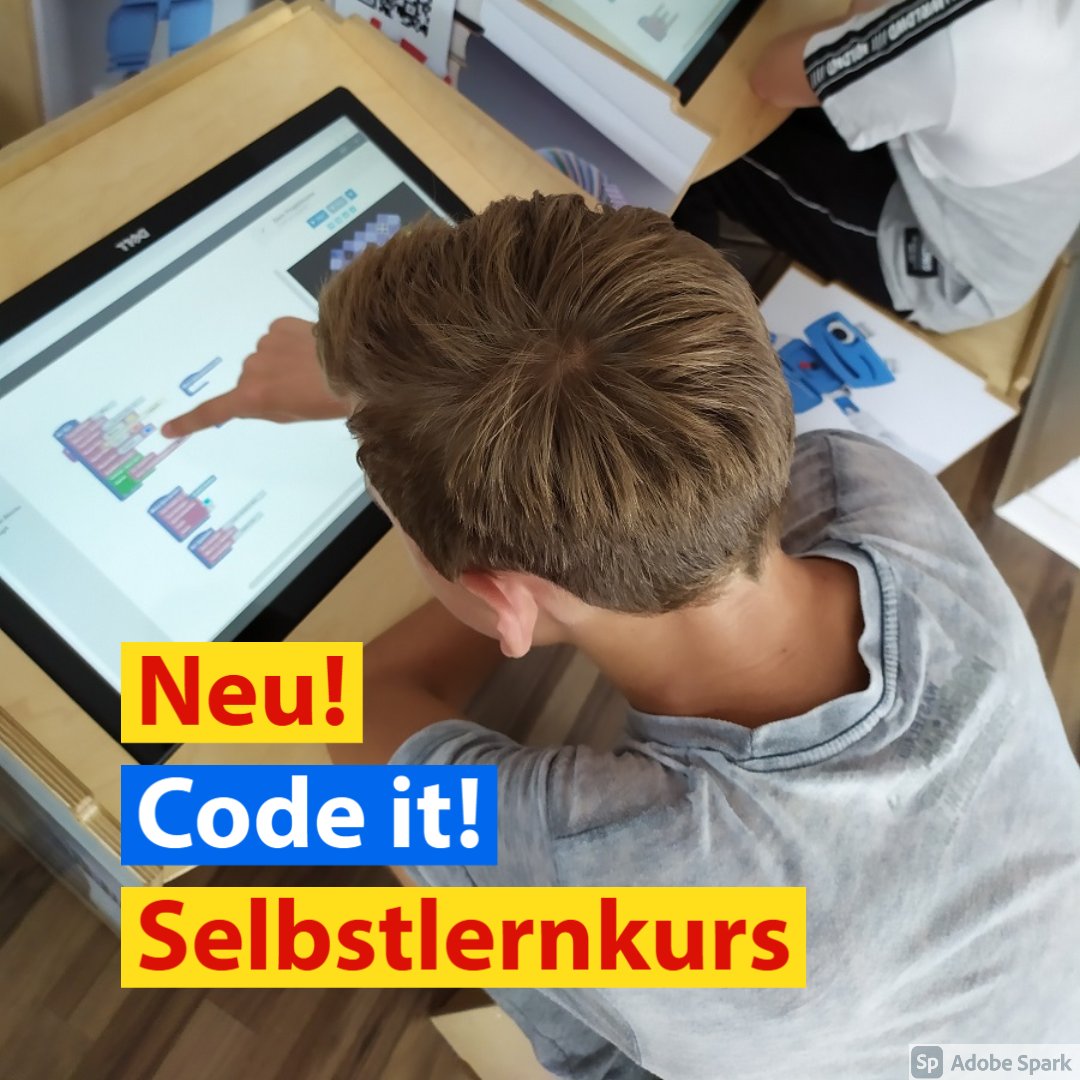 _code_it_'s tweet image. Tester gesucht! Für unseren neuen Programmier-Selbstlernkurs (via moodle) für Kinder ab 10 J. suchen wir Tester. Der Kurs (4h) vermittelt spielerisch die Grundlagen des Programmierens. Wenn ihr den Kurs auszuprobieren wollt (auch für Schulen), schreibt uns eine PM. Pls RT #twlz