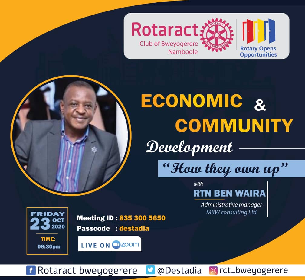 Destadia's tweet photo. Topic : Economic and community Development. "How they own up"

Guest speaker : Rtn Ben Waira

Date: Friday 23rd October 2020

Time: 6:30pm

#DestadiaFriday
#DeservingHope https://t.co/RZIitJLFmt