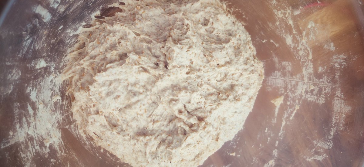 When mixing, you should quickly get to a ragged dough: