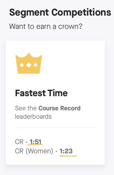 RunsWritesCode's tweet image. Hey @StravaEng it might look like a small thing but I have a few of these and, well... If the men’s record isn’t also formatted “CR (&amp;lt;gender&amp;gt;): &amp;lt;time&amp;gt;” then when a woman has the CR this happens &amp;amp; “CR” is not the CR. It feels like we’re a sub-category, not equal (even when faster)