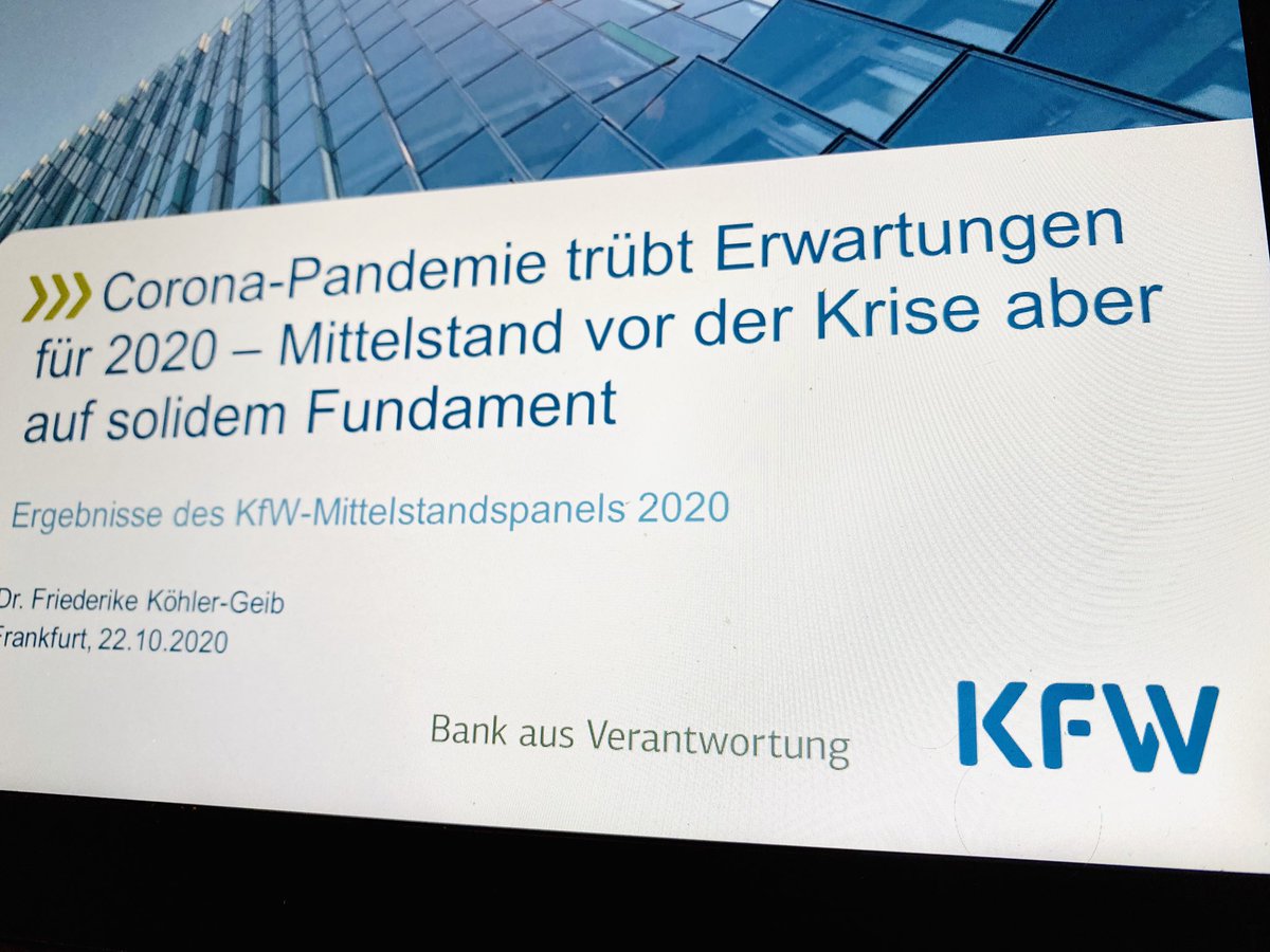 Neues #KfW-#Mittelstandspanel wird in wenigen Minuten veröffentlicht!
Aktuelle Zahlen und Einschätzungen wie stark #Corona dem #Mittelstand zugesetzt hat.
Die Chefvolkswirtin der KfW stellt die Ergebnisse um 9:30 vor Pressevertretern vor. https://t.co/vKNeIFls9y