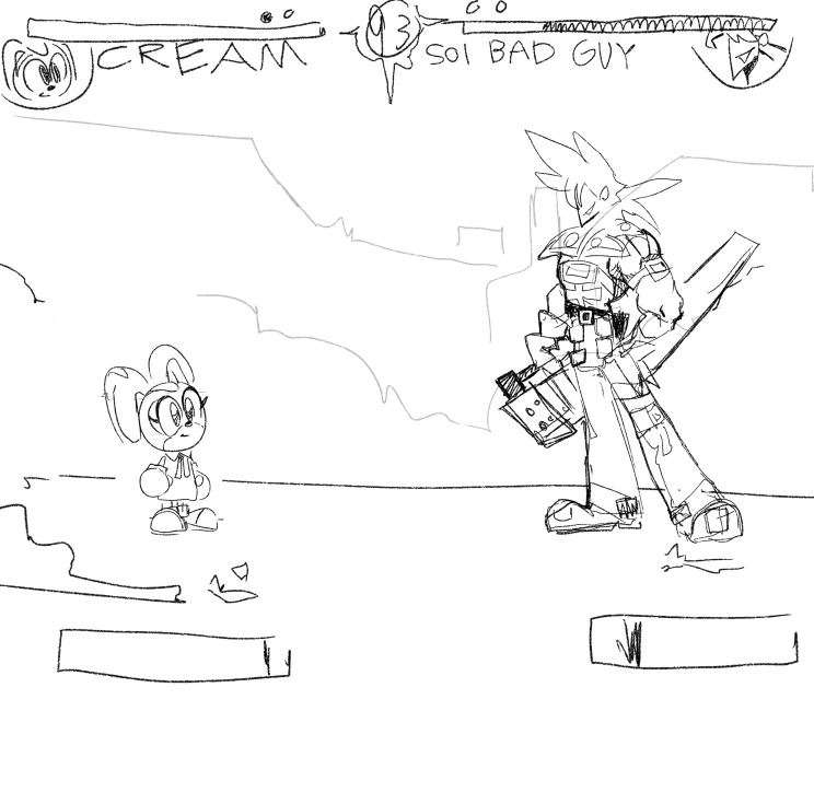 sketched out some sonic characters with @R0zzdawg 