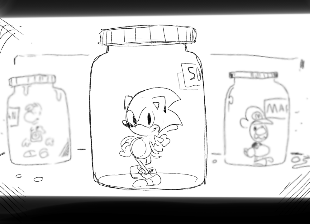 sketched out some sonic characters with @R0zzdawg 