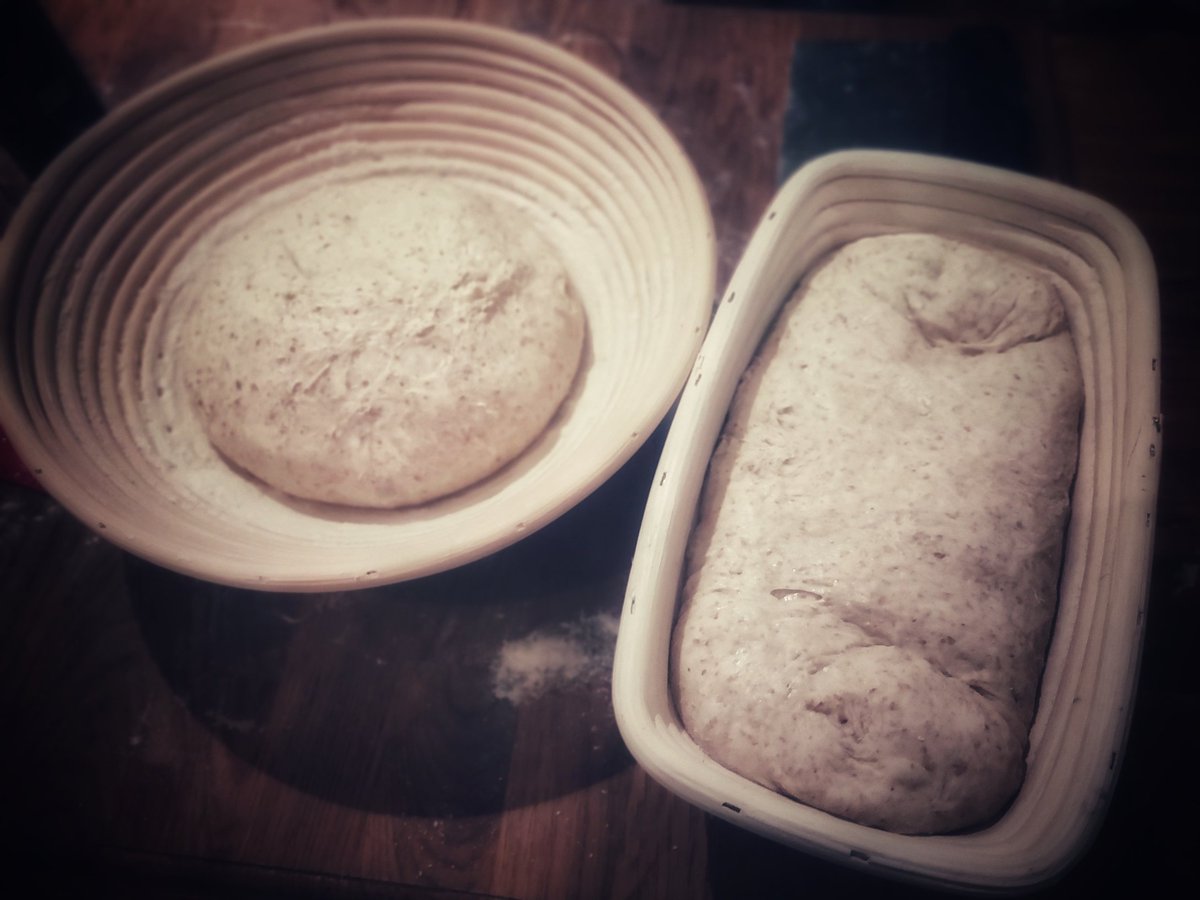 Then shape to the desired outcome (boule or batard) and place in a floured banaton. The banatons then go in the fridge overnight. They can rest there for up to 36hrs. So you can stagger the bake for fresh bread over the next few days 