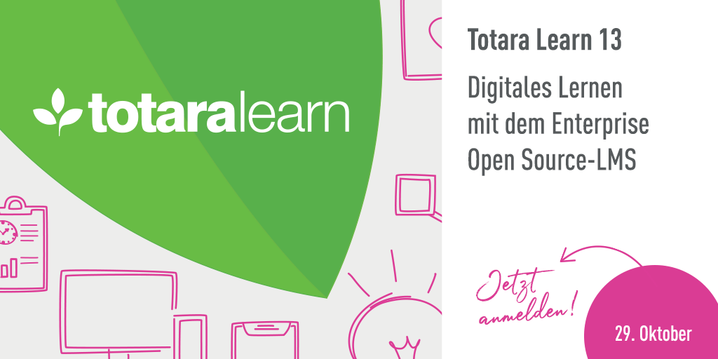 arrabiata_de's tweet photo. Major Release: Erleben Sie am 29. Oktober eine Live-Demo des neuen #LMS @totaralearning 13. 
Unsere Experten präsentieren Ihnen in unserem kostenlosen #Online-Seminar die wesentlichen Innovationen des neuen Enterprise #OpenSource LMS. 
Jetzt anmelden! https://t.co/eX7FI8VblF https://t.co/ERVTKz3v7R