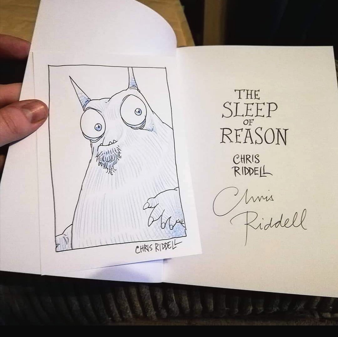 OddsandTails's tweet photo. This absolutely stunning signed and sketched book mail was exactly what I needed to come home to yesterday. (He's like a grown-up version of the one from the 1st who lives on my living room wall). 
Thank you so much @chrisriddell50 ☺️💕 https://t.co/HniZcNuqW0