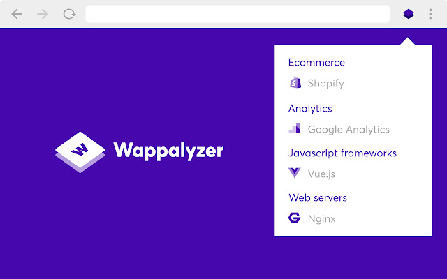 Wappalyzer> Wappalyzer allows you to find out the technologies used on websites you visit at glance.