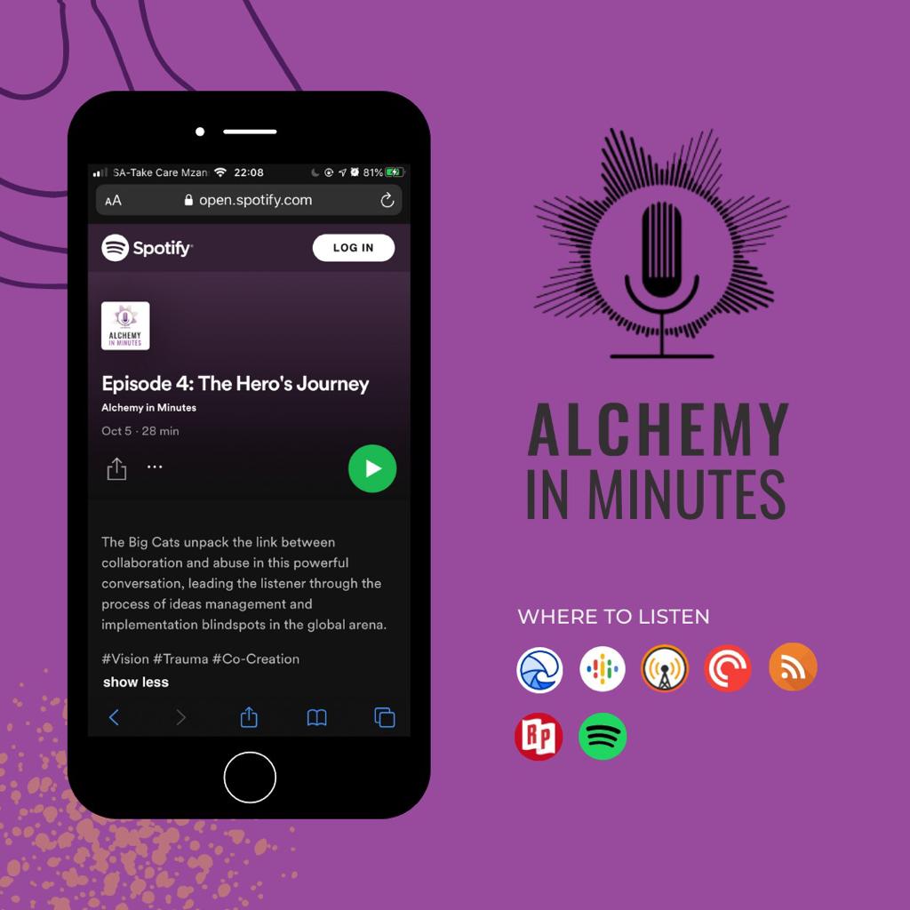 iaa_alchemy's tweet photo. Episode 4: The Big Cats unpack the link between collaboration and abuse in this powerful conversation, leading the listener through the process of ideas management and implementation blindspots in the global arena. 

#Alchemyinminutes 
https://t.co/laL6oKxMEZ https://t.co/FoAKuUygBQ