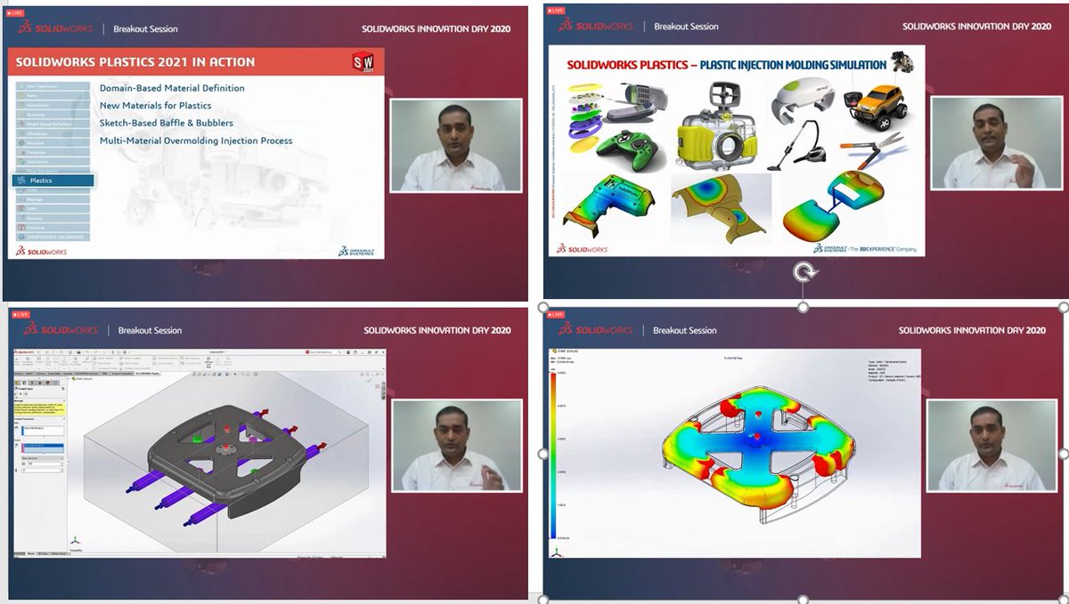BeaconAnoop's tweet photo. Mr. Fakkirappa HOTTINAVAR,
Industry Consultant Manager,
Dassault Systemes India Pvt Ltd took us through enhancements in SOLIDWORKS Plastics 2021  
@BEACON_India
 @SOLIDWORKSIndia
 #BEACONIndia #BEACON #SOLIDWORKS 
@3DSIndia
 #3DExperience https://t.co/cseJgEqFJh