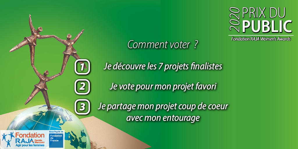 Jusqu'au 8/11, votez en ligne pour le #PrixduPublic des Women’s Awards 2020 <a href="/FondationRaja/">Fondation RAJA - Danièle Marcovici</a>. Notre projet : Promouvoir l’utilisation de méthodes de cultures durables et renforcer le rôle des femmes dans la transition agroécologique est nominé. Votez sur urlz.fr/7Wj7