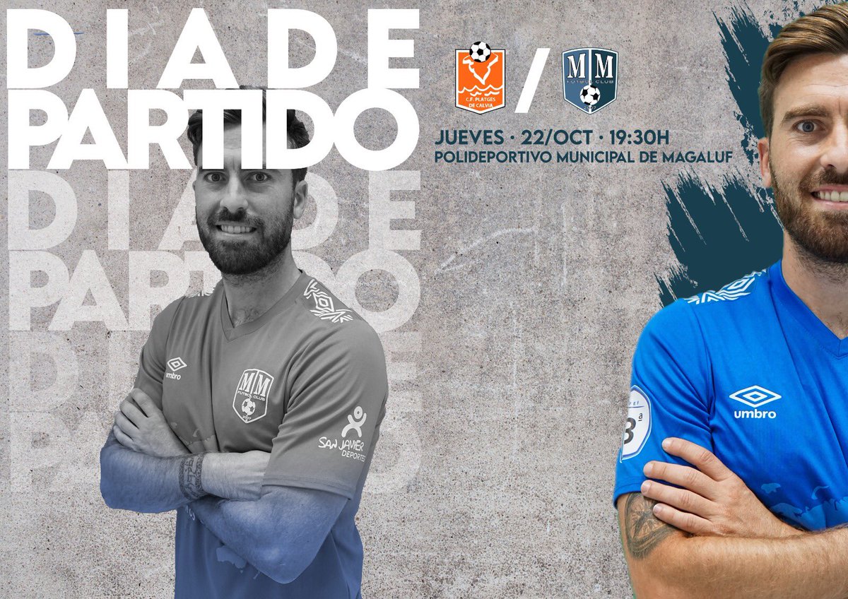🔥#HOYJUGAMOS #MATCHDAY 🔥

@platgesde 🆚 @marmenorfc 

🏆1/8 #CopaRFEF <a href="/rfef/">RFEF</a> 
📅Jue 22 Oct 
⌚️19:30h
🏟Polid. Magaluf (Mallorca) 
📲#PlatgesMarMenor
🖥 #Streaming <a href="/FFIB_oficial/">FFIB</a> 

#FuerzaYHonor #HastaElFinal 💙⚪️