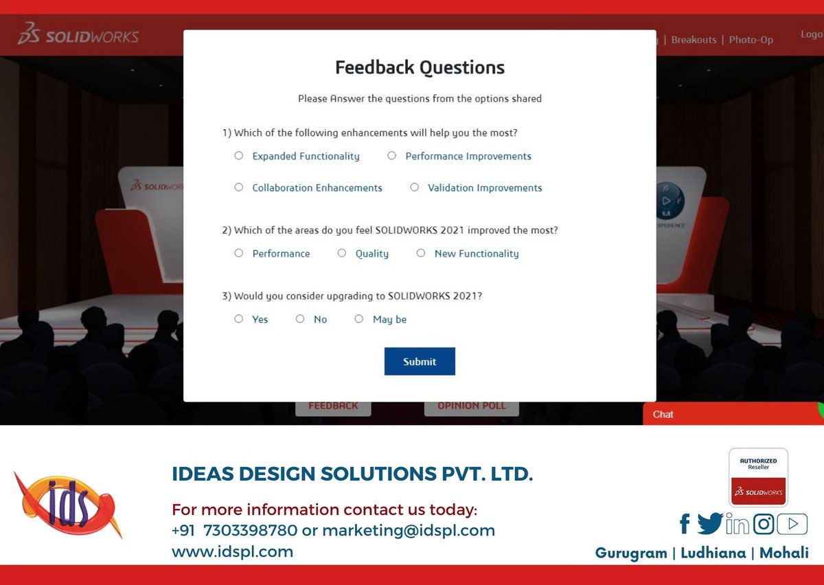 idspl's tweet photo. Thank you for joining us today!
Share your FEEDBACK with us!
#Idspl #IdsplTeam #SOLIDWORKSIndia #3DsIndia #SWX2021Launch #InnovationDay #VirtualEvent #SOLIDWORKS2021 #ValueAddedReseller #CAD #3DExperienceWorks #SOLIDWORKS #Design #Product #Mechanical #Engineering https://t.co/xcEIaSbYKy