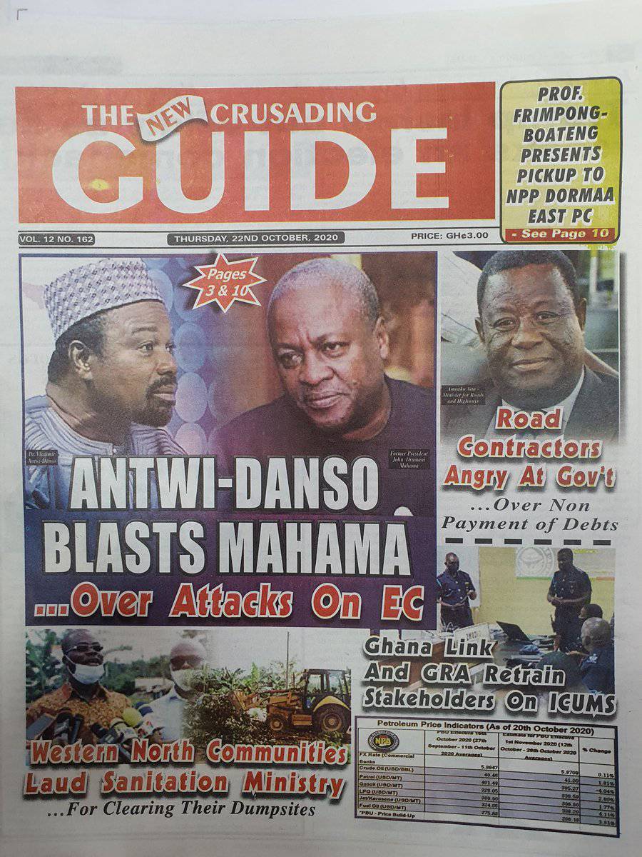 skyfm967's tweet image. Newspaper Headlines, Thursday, 22 October 2020 

#SkyBBS on Bono's🇬🇭no.1 radio📻 station @skyfm967