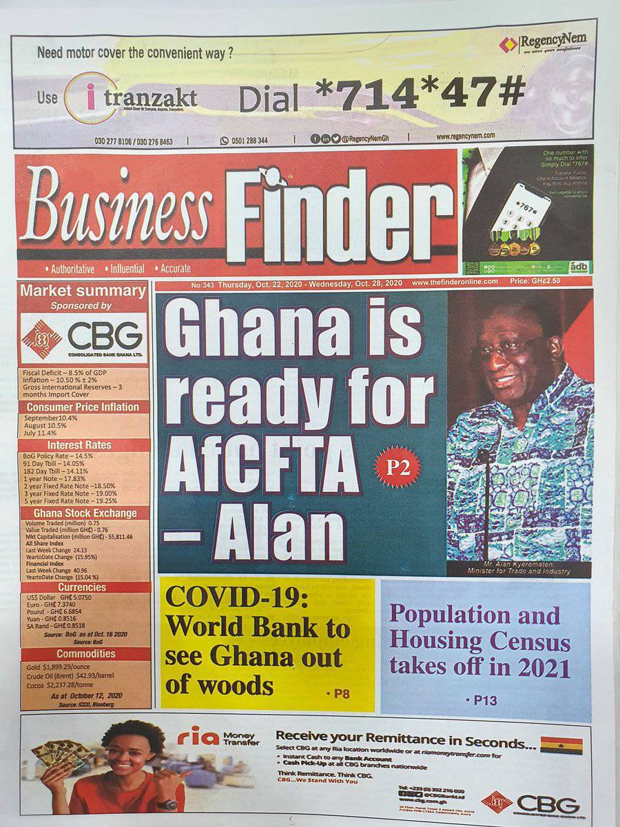 skyfm967's tweet image. Newspaper Headlines, Thursday, 22 October 2020 

#SkyBBS on Bono's🇬🇭no.1 radio📻 station @skyfm967