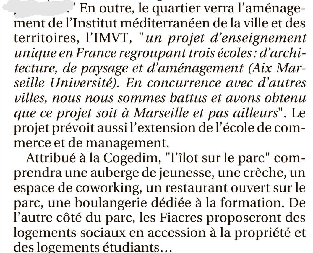 Ce projet #portedaix, véritable chance pour ce quartier et ses enfants, futurs étudiants dans un pôle de formation de proximité.
Pour la nouvelle bourgeoisie post-moderne ce n'est pas son problème, elle peut financer des études hors Marseille pour ses enfants.
In #LaProvence