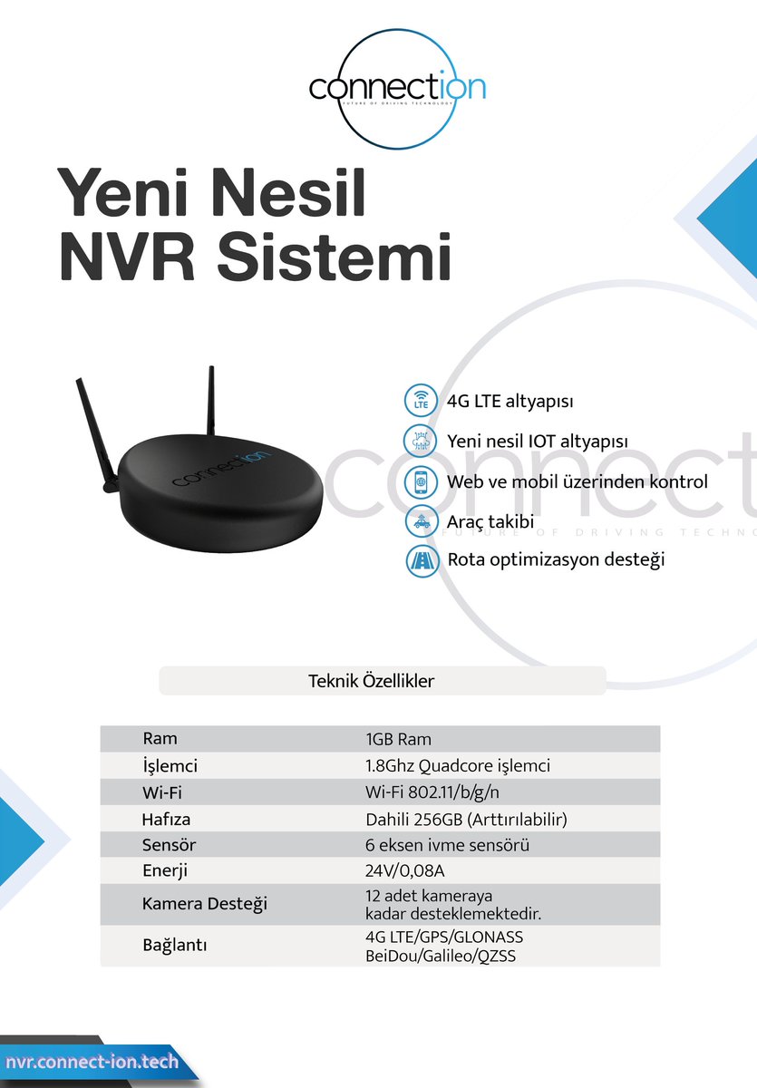 Türkiye'nin en İnovatif Mobil NVR Sistemi!

Detaylı bilgi için;
nvr.connect-ion.tech

#mobilesecurity #cameratechnology #iot #wirelesscamera