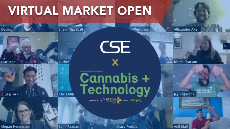 CSE_News's tweet photo. The CSE hosted a special virtual #MarketOpen for @bofc_canada on the final day of their annual #Cannabis + Technology event. Thank you to everyone who joined us! Check out highlights from the Market Open here:  https://t.co/LH8W7OU4QL https://t.co/mZonaaDnW2