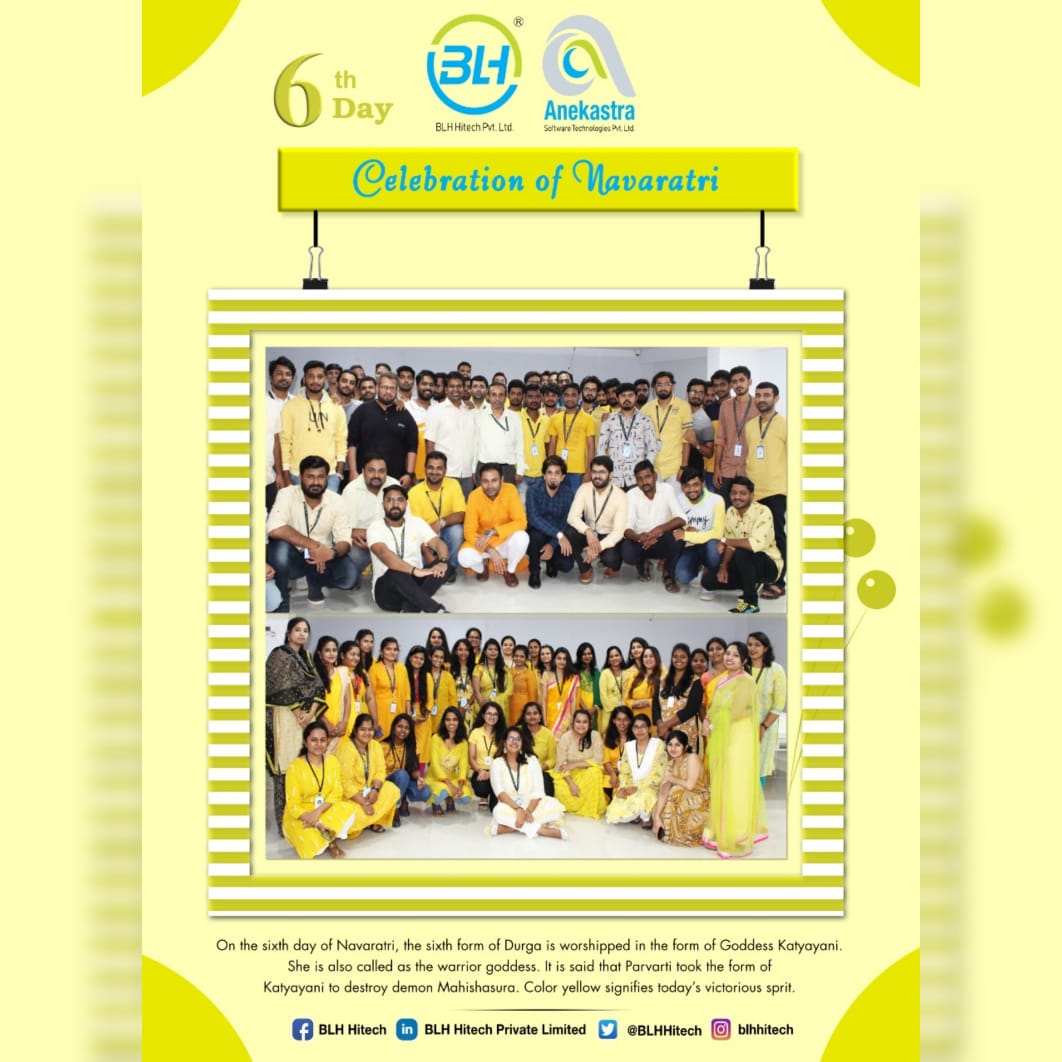 BLHHitech's tweet image. 6th Day Navaratri Celebration.
#Navaratri #YellowDay #day6 #blhhitech.