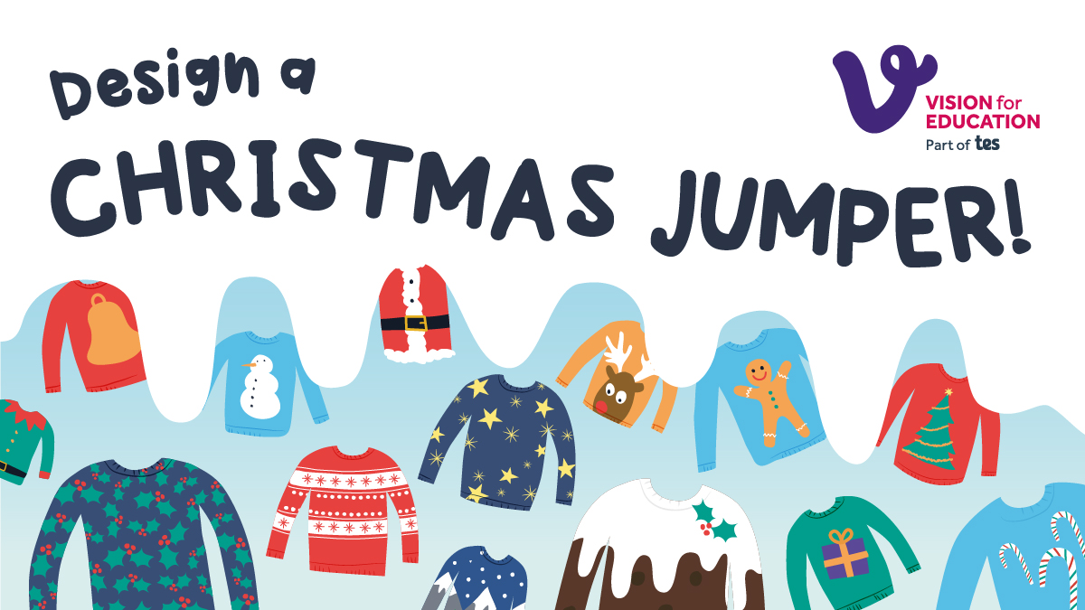 The run up to Christmas is coming and so we want our Schools to get involved in our Deign a Christmas Jumper competition! Great prizes and a certificate for all. Get in touch today 01223 608140 amy.heading@visionforeducation.co.uk #Christmas #vision #schools #Teachers