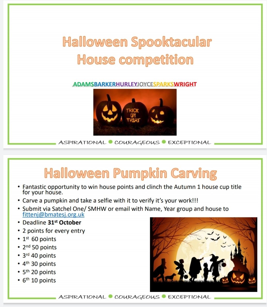 <a href="/EppingStJohns/">ESJ</a> Halloween Spooktacular House competition launched today check SMHW for details!!!
#AdamsBarkerHurleyJoyceSparksWright #teamworkmakesthedreamwork