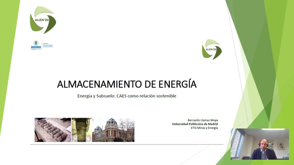 fenercom_madrid's tweet photo. 🔴👨💻 Bernardo Llamas (@minasenergiaupm), interviene en el Congreso para realizar una ponencia sobre los almacenamientos subterráneos en cavernas abiertas por disolución salina y sus principales características. #ALEN20 https://t.co/0ygO3ZDD81