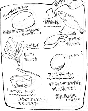 ニコイチの朝飯の話を描きます 