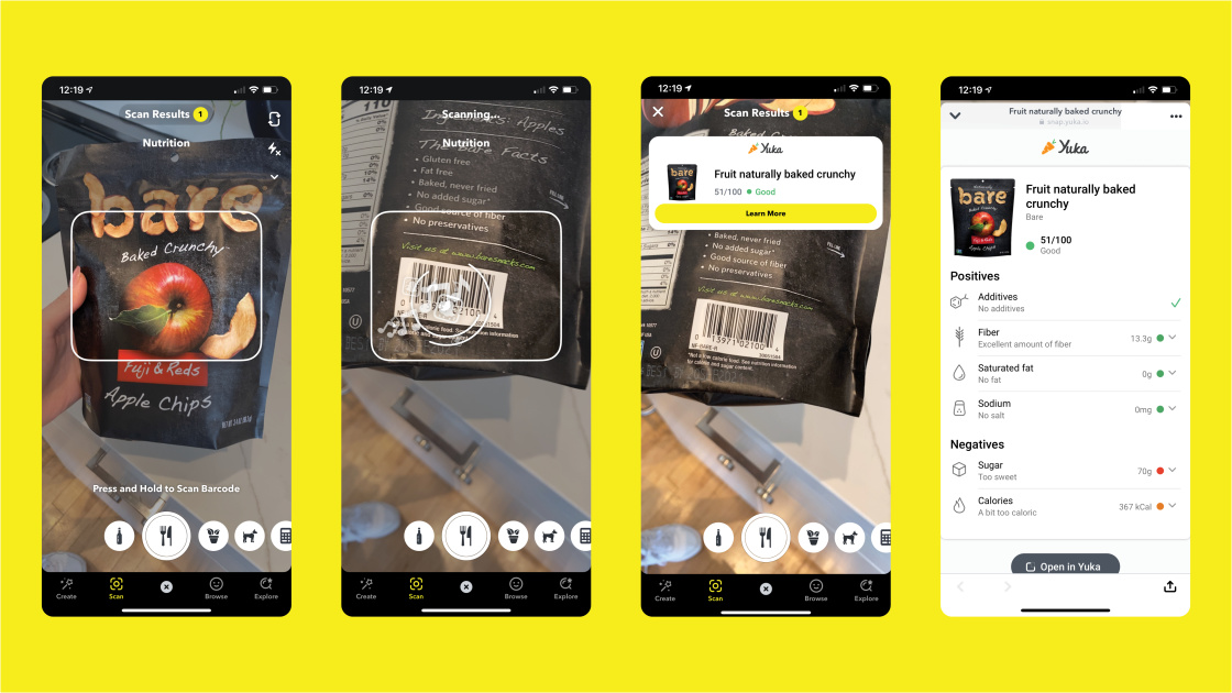 Snapchat can now scan food and wine labels