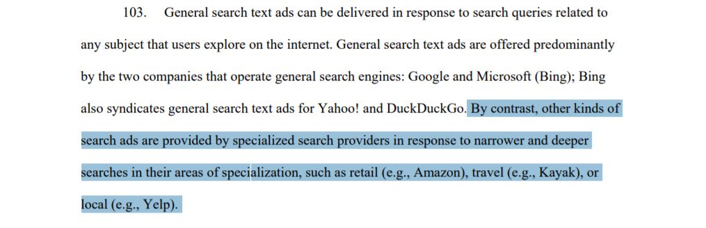 This behavior might have everything to do with consumers preferring one zero price tool to another, rather than market power causing them to opt for a suboptimal choice. Note that the DOJ/state AG complaint does not meaningfully analyze switching between these services. 