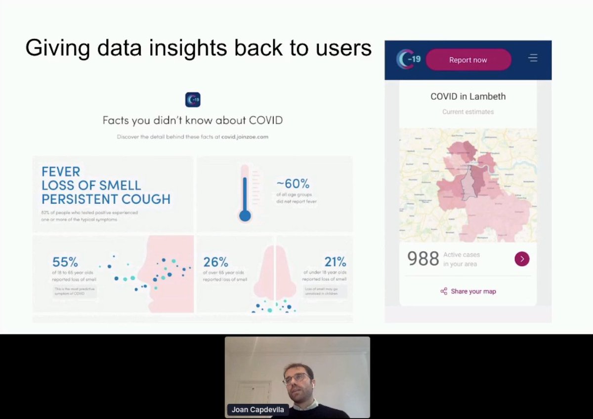 Giving #COVID19 data insights back to users of the #COVIDSymptomStudy app.

#SDSC20 <a href="/Join_ZOE/">join_zoe</a> <a href="/KingsCollegeLon/">King's College London</a> <a href="/timspector/">Tim Spector MD (Prof)</a> <a href="/harvardmed/">Harvard Medical School</a> <a href="/MassGeneralNews/">MassGeneral News</a> <a href="/lunduniversity/">Lund University</a>