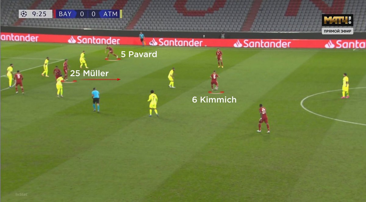 CoachesVoice_es's tweet photo. #bayernAtletico
Kimmich fue el jugador más influyente en la fase de creación, donde Müller venía a meterse por dentro liberando la banda para Pavard, al mismo tiempo que Coman se quedaba dando amplitud en banda izquierda. https://t.co/QBSoepN1i0