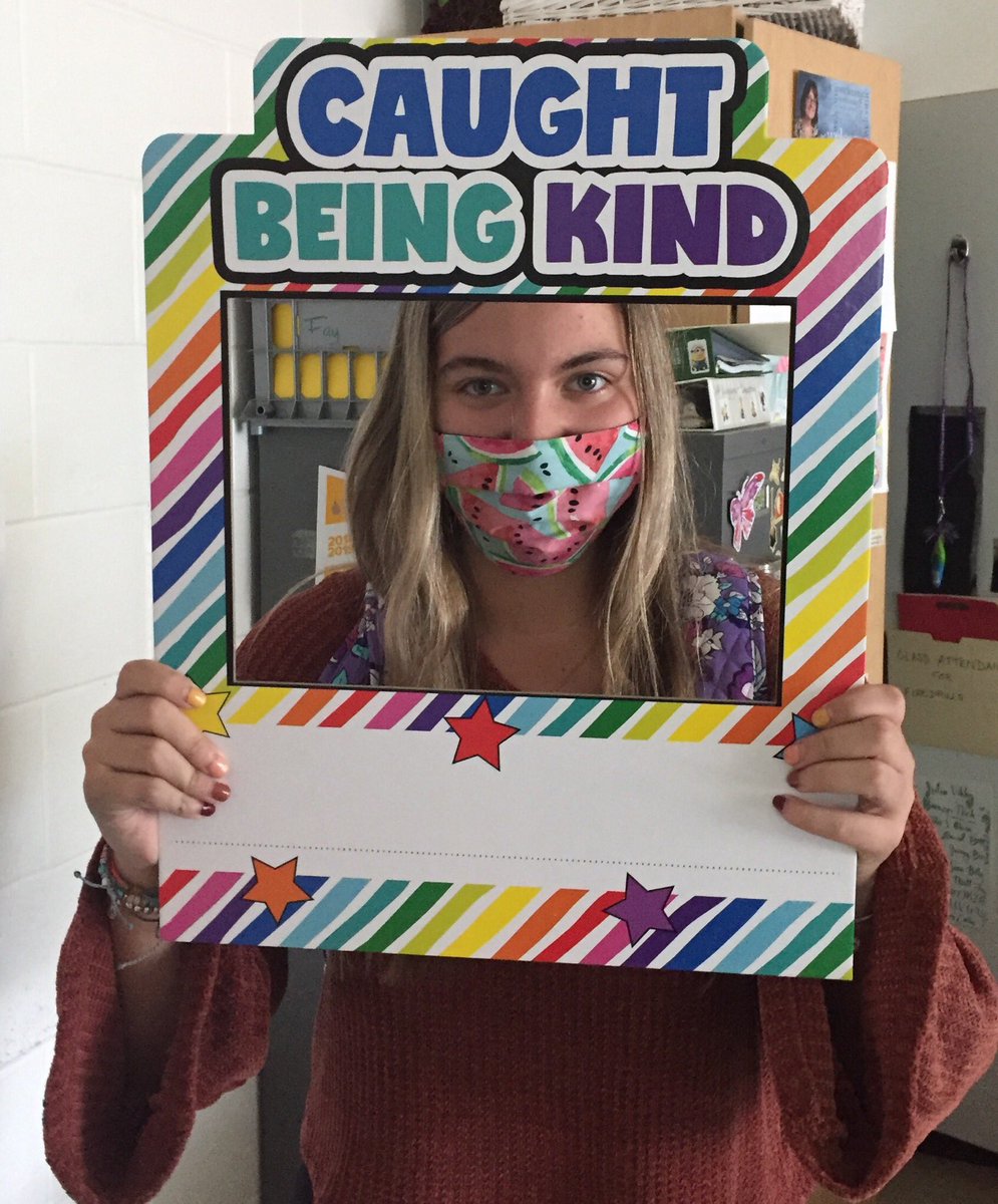 <a href="/mgodfreynhs/">Martha Godfrey</a> and <a href="/mikaylerpatch/">Mikayler Patch</a>  were totally caught being kind. Senora taught me some Spanish phrases and Mikayler helped to plan a community act of kindness with a #happyrocksbyMP activity. So lucky to be surrounded by kind people 💜#LancerPride #PositiveSignThursday