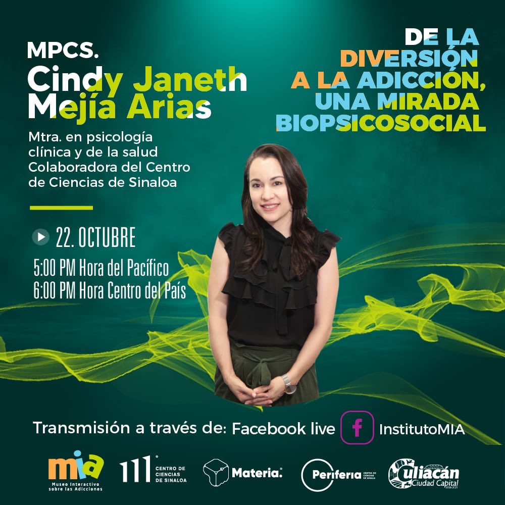 ¿Cómo explica la ciencia de la salud las adicciones sin sustancias? ¿A qué conductas se puede desarrollar una adicción? ¿Cómo podemos prevenirlas? por Mpcs. 𝗖𝗶𝗻𝗱𝘆 𝗝𝗮𝗻𝗲𝘁𝗵 𝗠𝗲𝗷𝗶́𝗮 𝗔𝗿𝗶𝗮𝘀.

HOY por FB live de <a href="/Institutomia/">Instituto MIA</a>.

#LaDecisiónEsMIA #CuliacánCiudadCapital