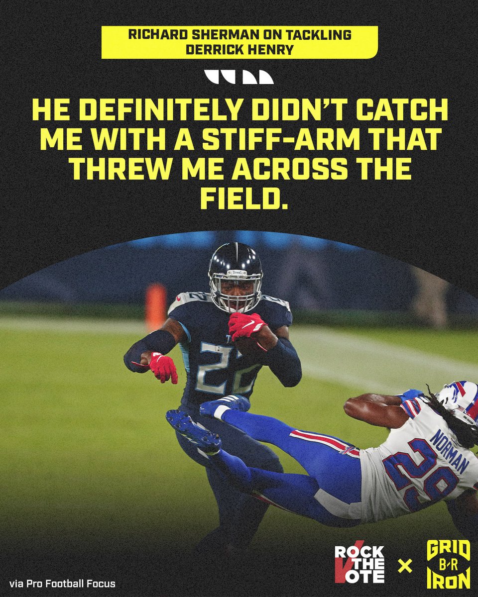 Faced him once. 9/24/17. Henry had 13 carries. Sherman was close to him only once all game. So, yeah, Henry didn't catch him with a stiff arm that threw him across the field. 