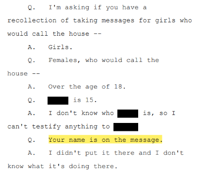 Wow - Maxwell was taking messages for girls who would call Epstein's house.One girl was 15. Maxwell: "I don't know who [she] is."Attorney: "Your name is on the message."