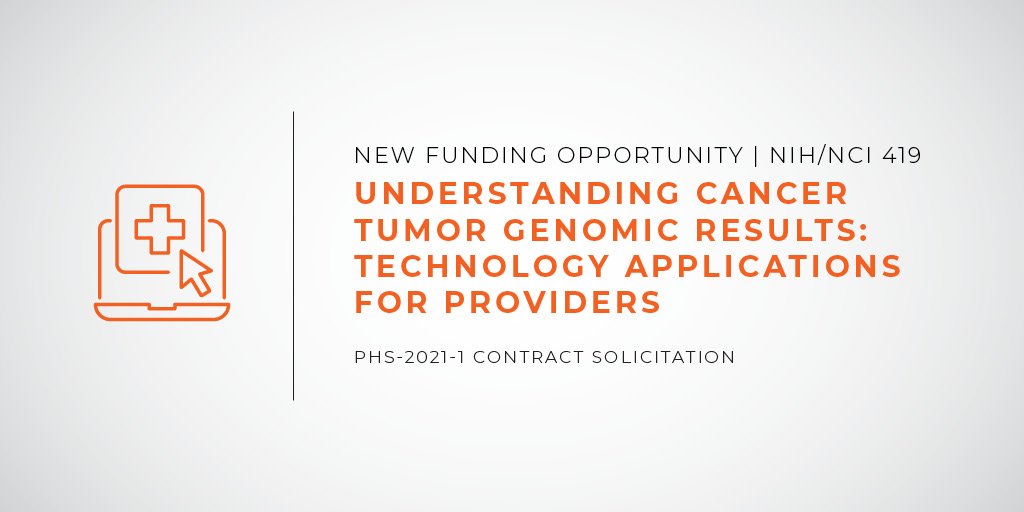 Use of next-gen #sequencing technology in #CancerCare has outpaced oncology’s understanding of #SomaticTesting. @theNCI #SBIR seeks tools to help health care providers interpret & share test results with patients. @NCItreatment @NCICancerCtrl Read more at go.usa.gov/xGc9E