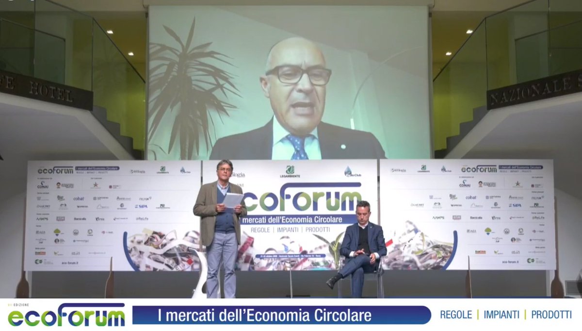 Itelyum's tweet photo. #EcoForum Riciclo e rigenerazione devono diventare elementi strutturali dell'#Economia italiana. Il modello circolare @Itelyum interviene nel mercato molto sfidante dei #rifiutispeciali pericolosi, ma occorre ancora uno sforzo culturale e istituzionale. @EcoForumLegamb #22ottobre https://t.co/b0bMdHKRSW