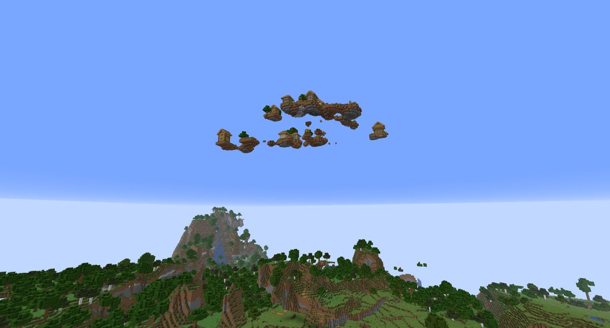henrikkniberg's tweet image. Sometimes weird things happen when messing around with world generation. The villagers up there look mighty confused :) #devbloopers